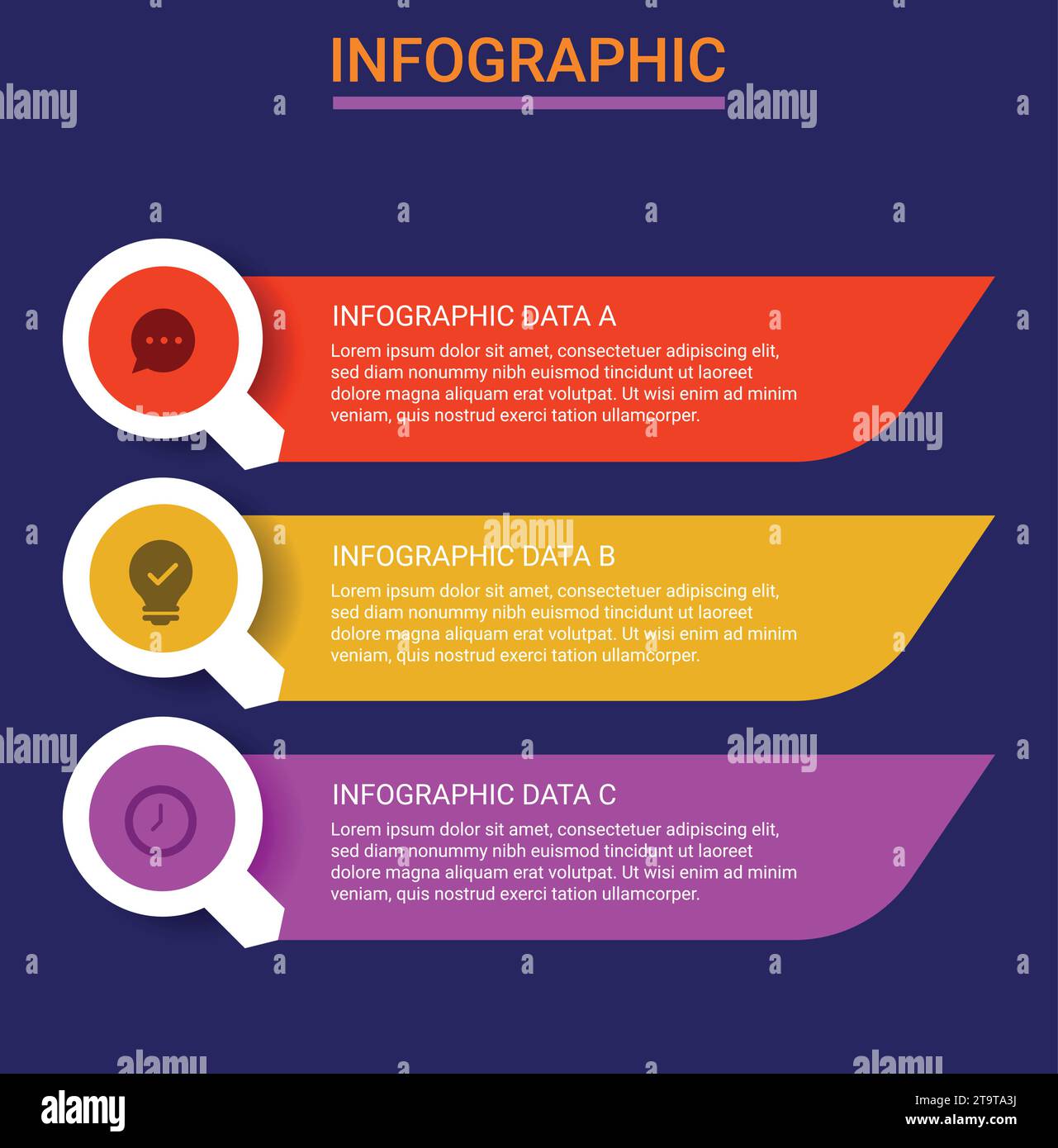 Infografik-Design-Vektor und Marketing-Symbole können für Workflow-Layout, Diagramm und Jahresbericht verwendet werden. Geschäftskonzept mit 3, 4, 5; 6, 7 und 8 Schritten. Stock Vektor