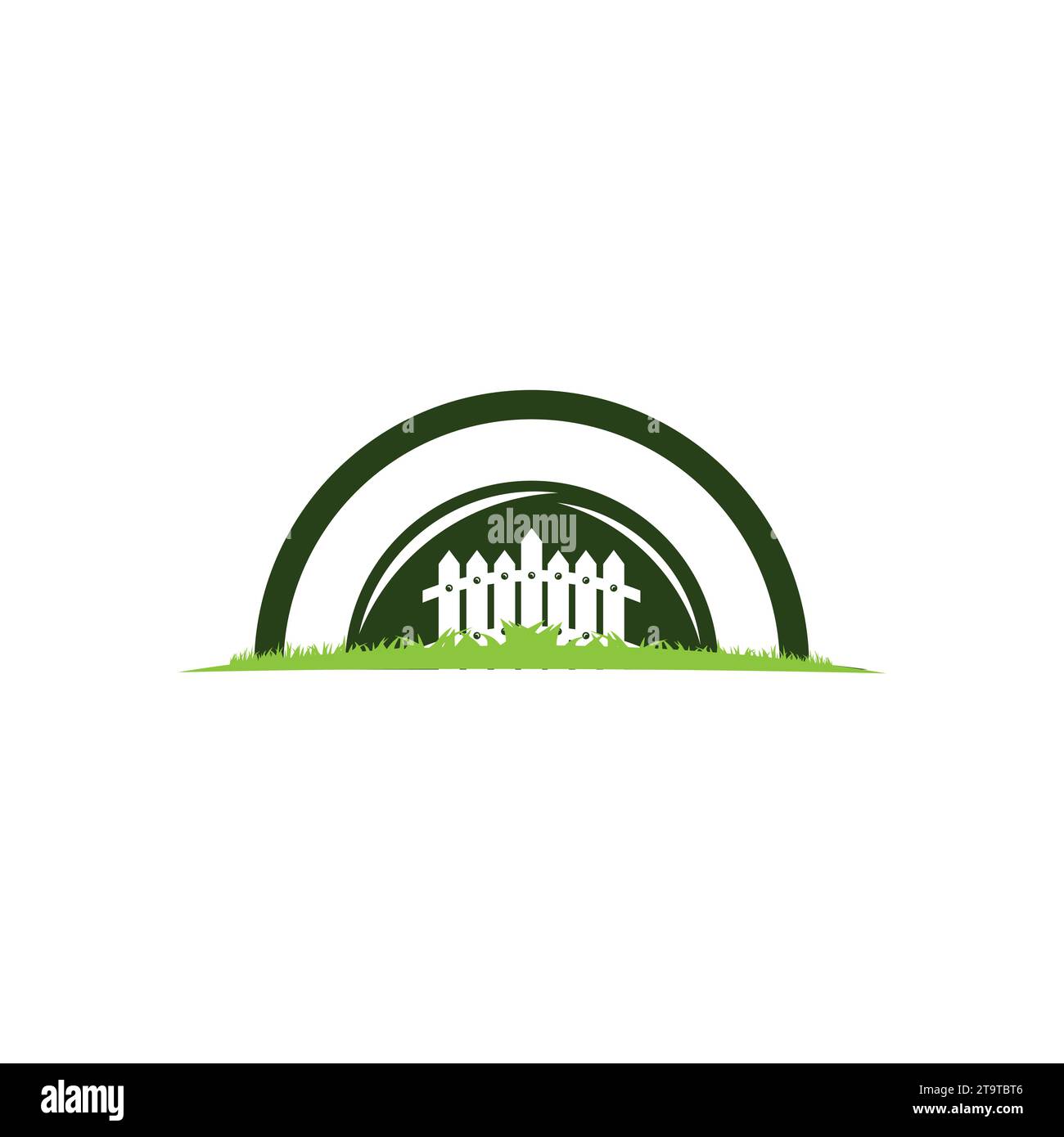 Zaun Logo Design, Landschaftsgestaltung Holzzaun Logo Illustration Design Template.EPS 10 Stock Vektor