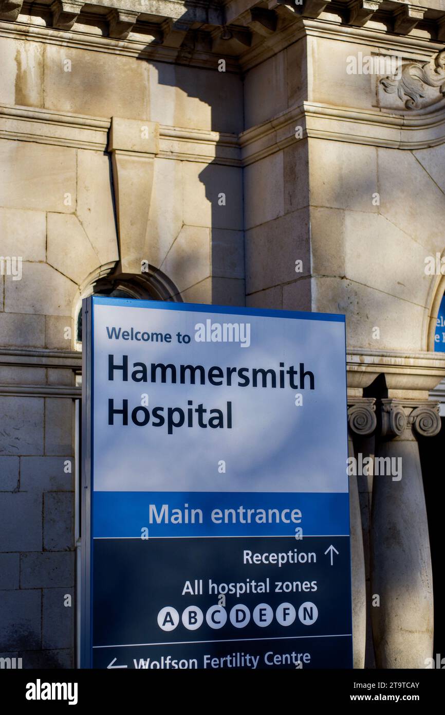 Hammersmith Hospital, du Cane Road, Borough of Hammersmith & Fulham, London, England, Großbritannien Stockfoto