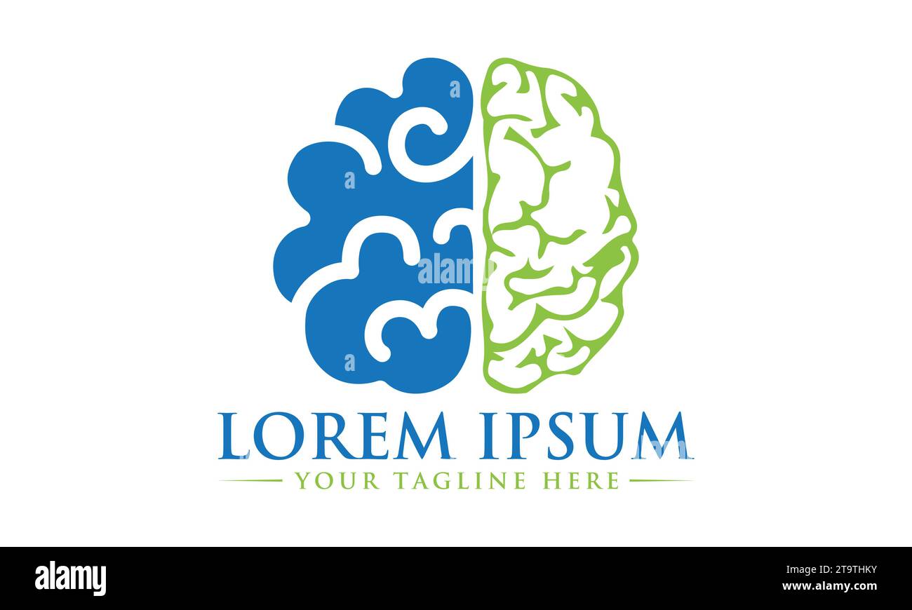 Brain Logo Design einzigartiges und modernes Logo-Design Stock Vektor