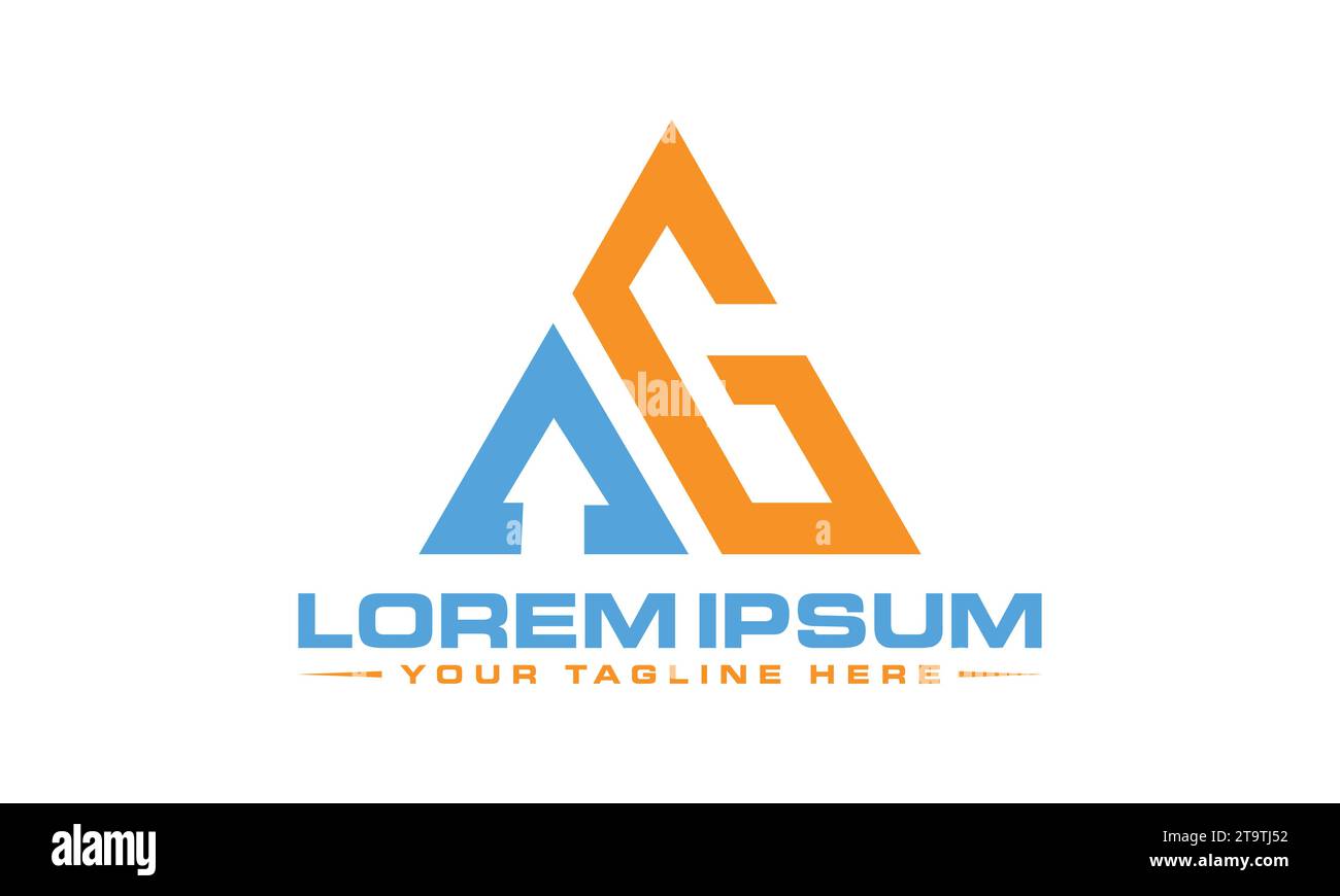 AG-Logo-Design einzigartiges und professionelles Logo-Design Stock Vektor