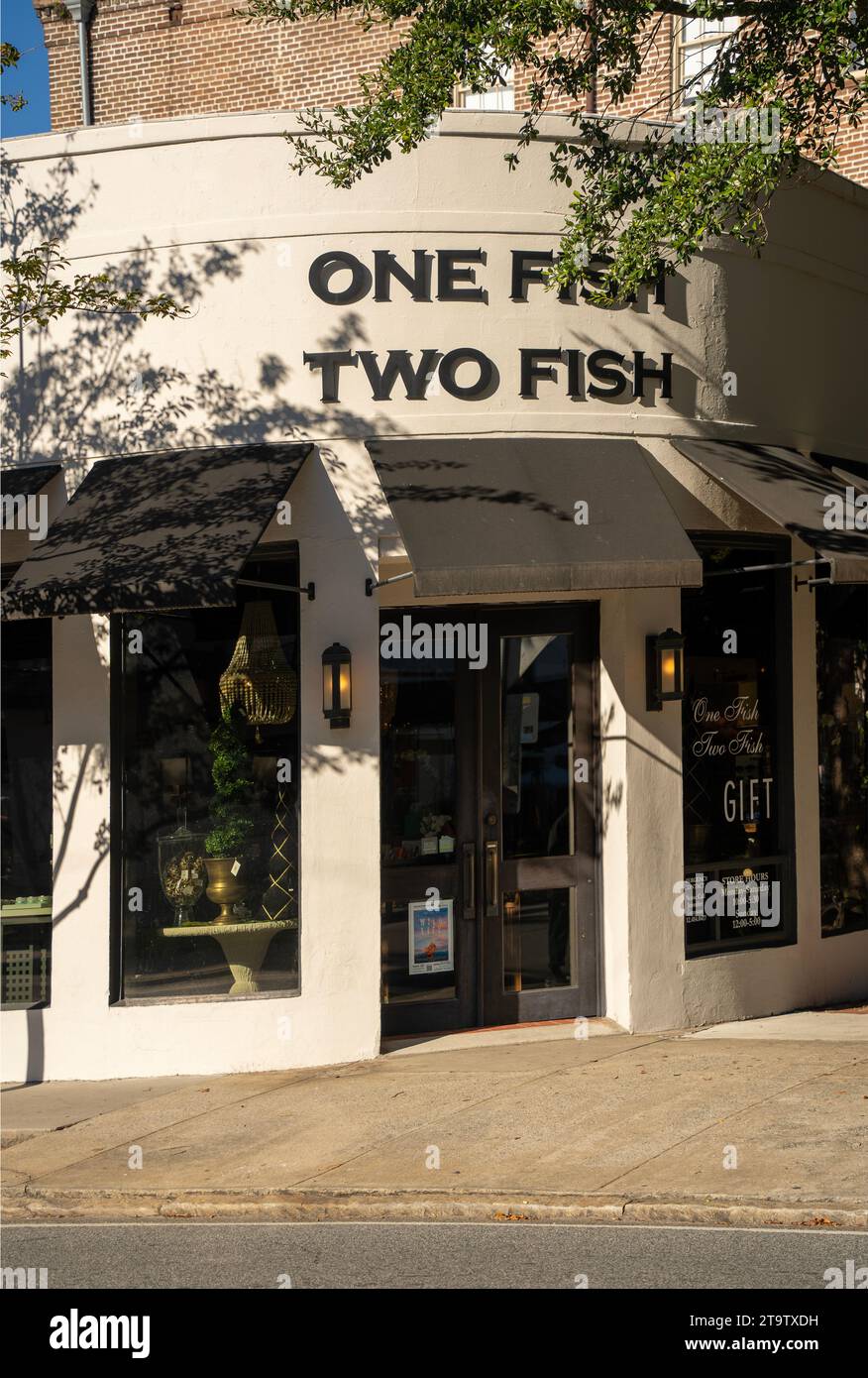 Ein Fish Two Fish Store im Designviertel in Savannah, Georgia Stockfoto