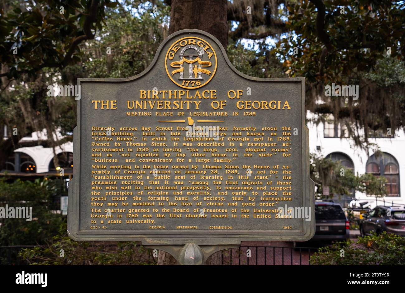 Geburtsort der University of Georgia, Treffpunkt der Legislative im Jahr 1785 in Savannah, Georgia Stockfoto