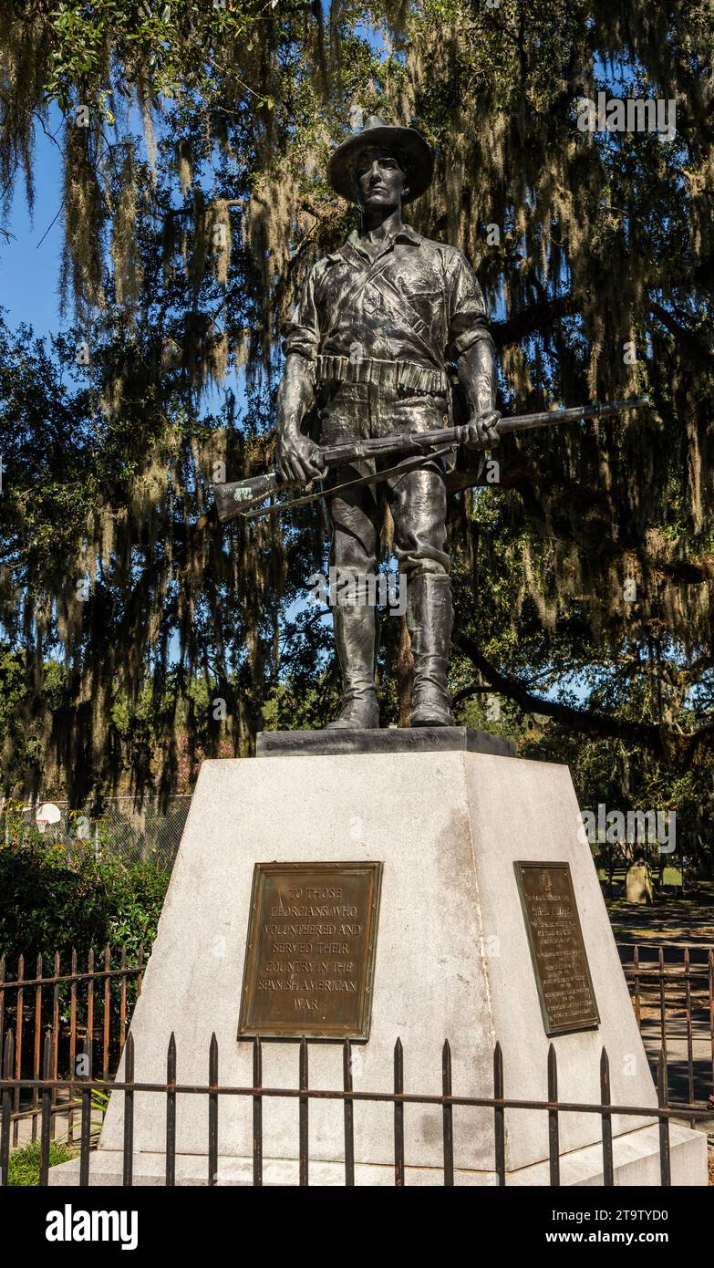 Spanisch-amerikanisches Kriegsdenkmal im Forsyth Park in Savannah, Georgia Stockfoto
