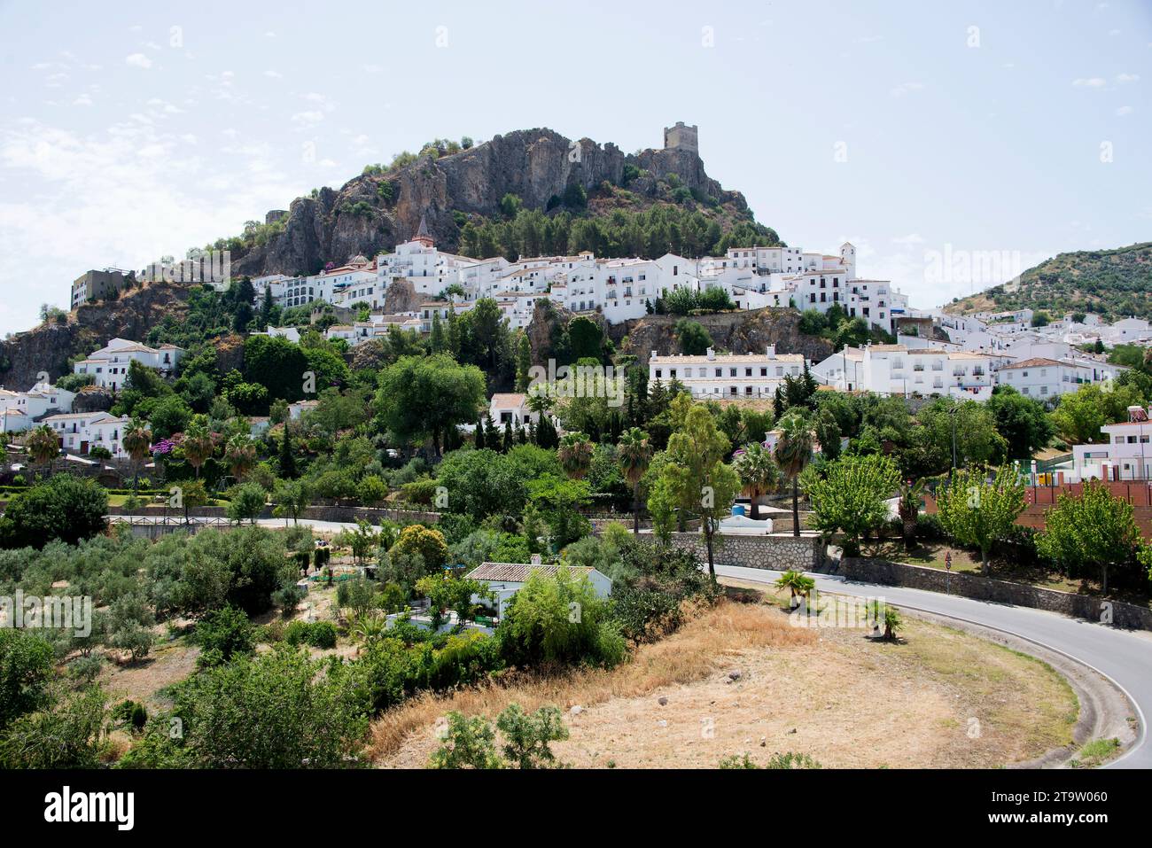 Zahara de la Sierra, Ruta de los Pueblos Blancos. Cádaz, Andalusien, Spanien. Stockfoto