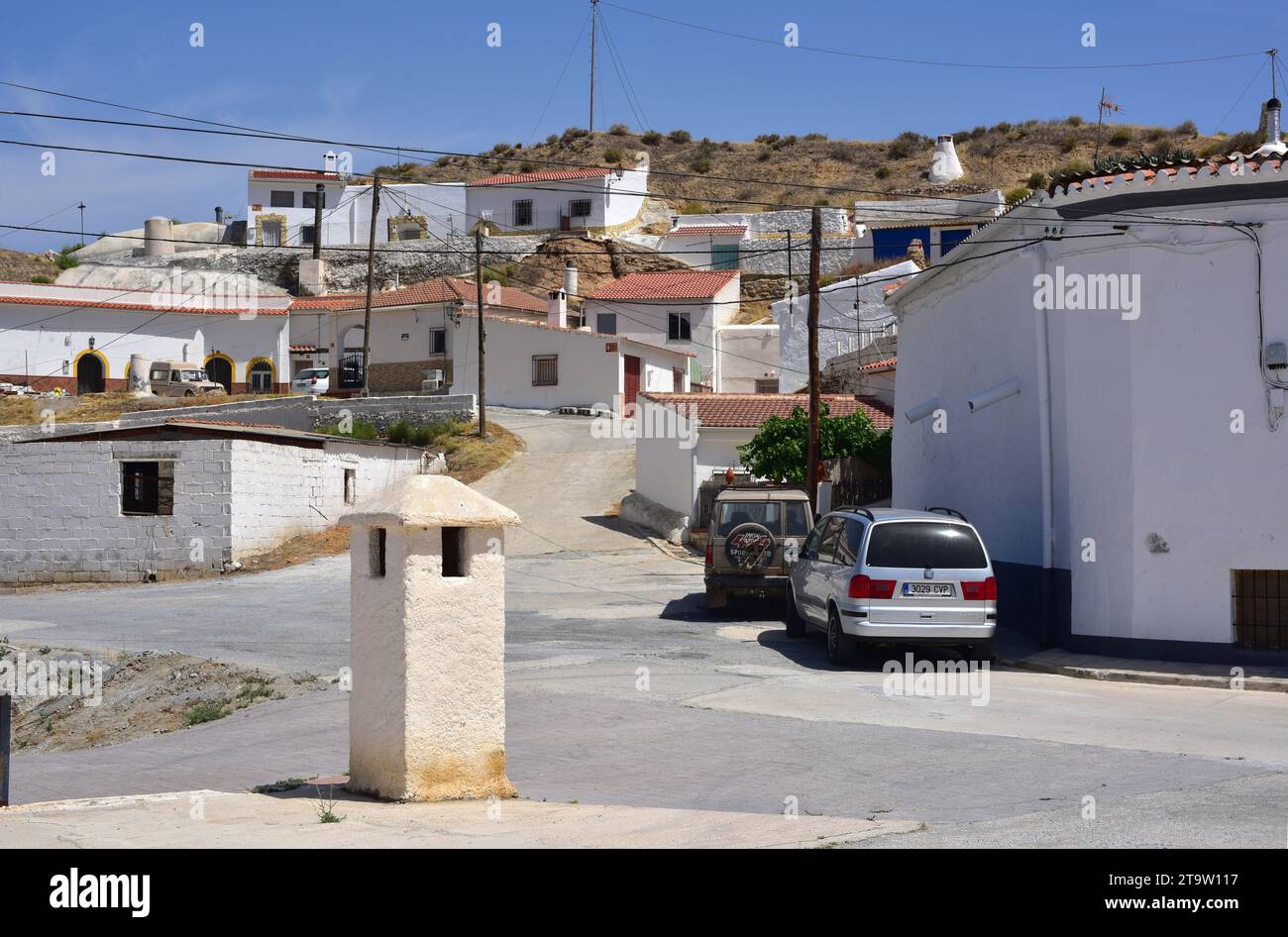 Gorafe, historisches Zentrum mit troglodyten Wohnungen. Granada, Andalusien, Spanien. Stockfoto