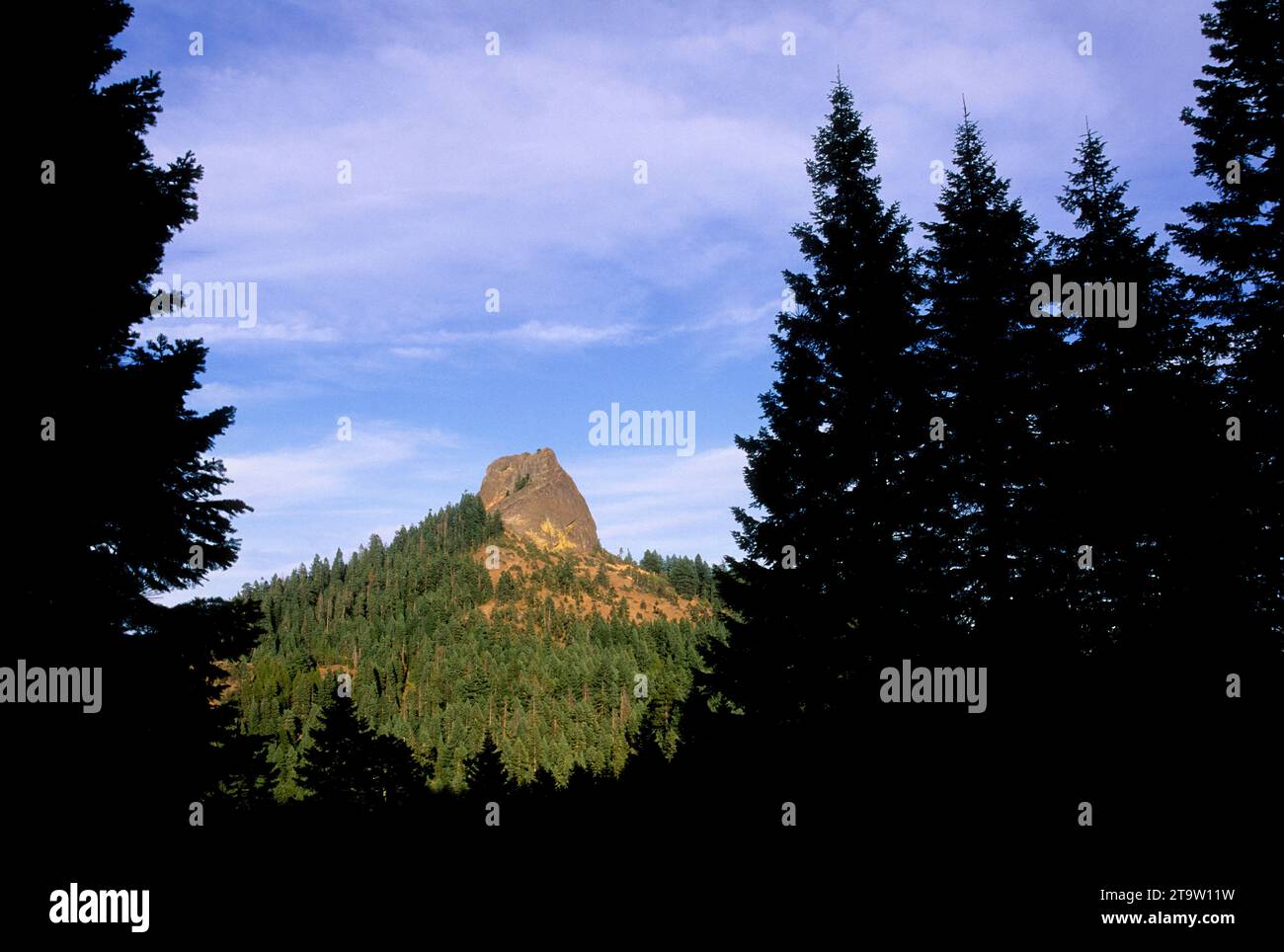 Pilot Rock von Pacific Crest Trail, Soda Mountain Wilderness, Cascade Siskiyou National Monument, Oregon Stockfoto