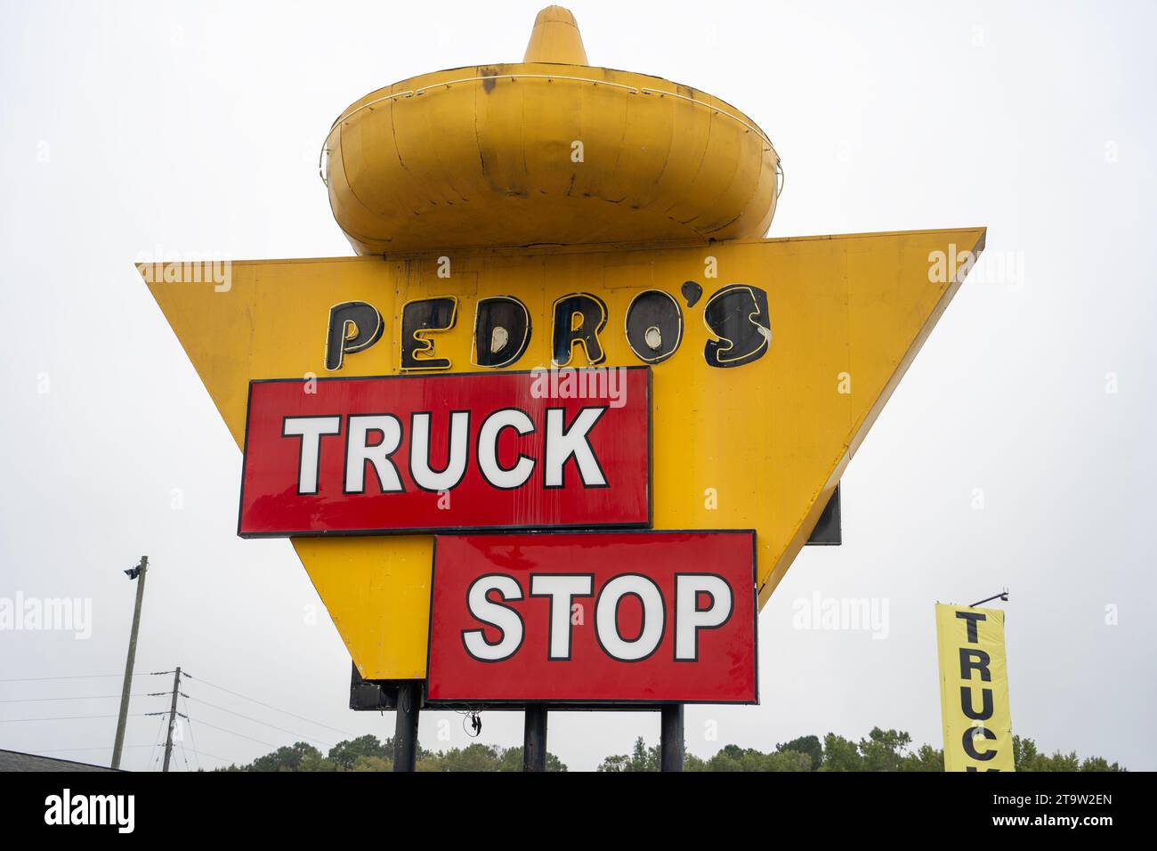 Pedros Truck hält südlich der Grenze an der Route 95 in South Carolina Stockfoto