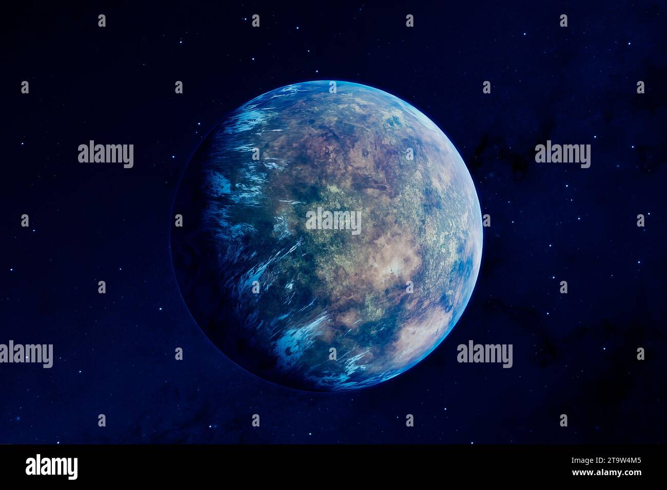 Ein Exoplanet ähnlich der Erde. Elemente dieses Bildes, bereitgestellt von der NASA Stockfoto