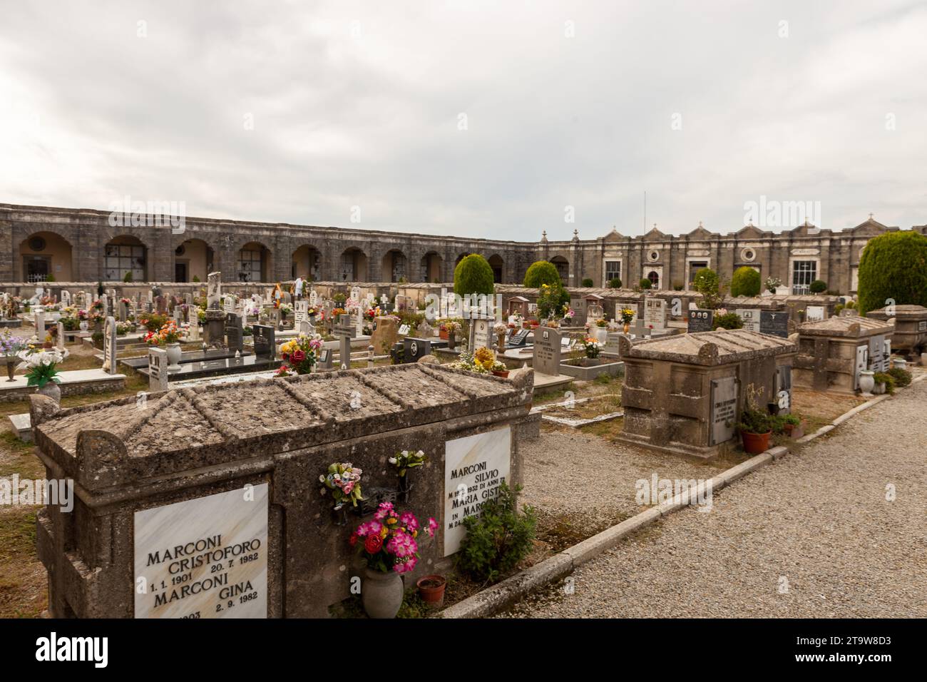 Cortona Cemetery, SC del Sodo, 10, 52044 Cortona AR, Italien Stockfoto