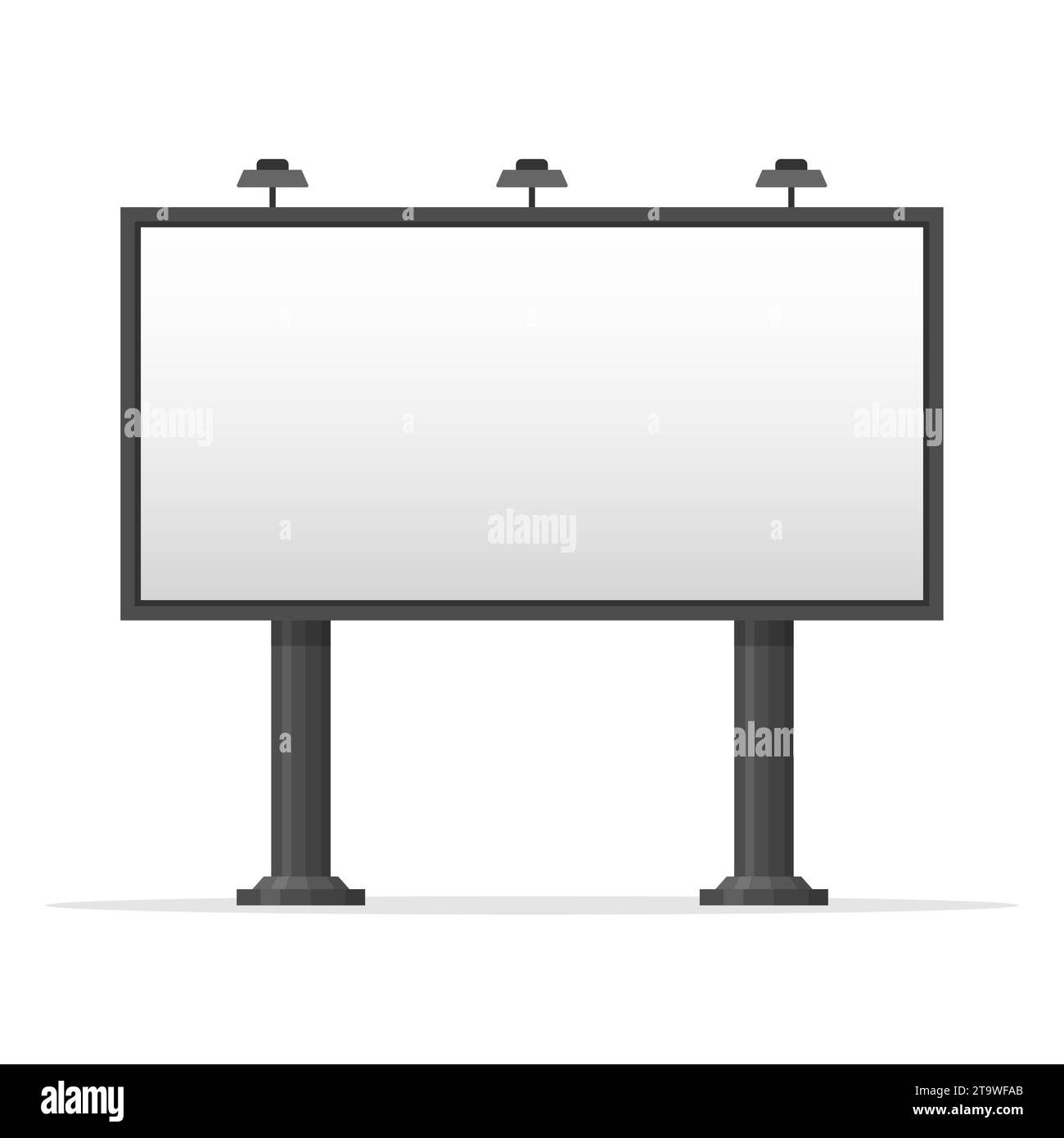 Reklametafel leer. Leere Reklametafel isoliert auf weißem Hintergrund. Leeres Banner für den Außenbereich in Großformat für Werbemedien. Werbeplakat für den Außenbereich Stock Vektor