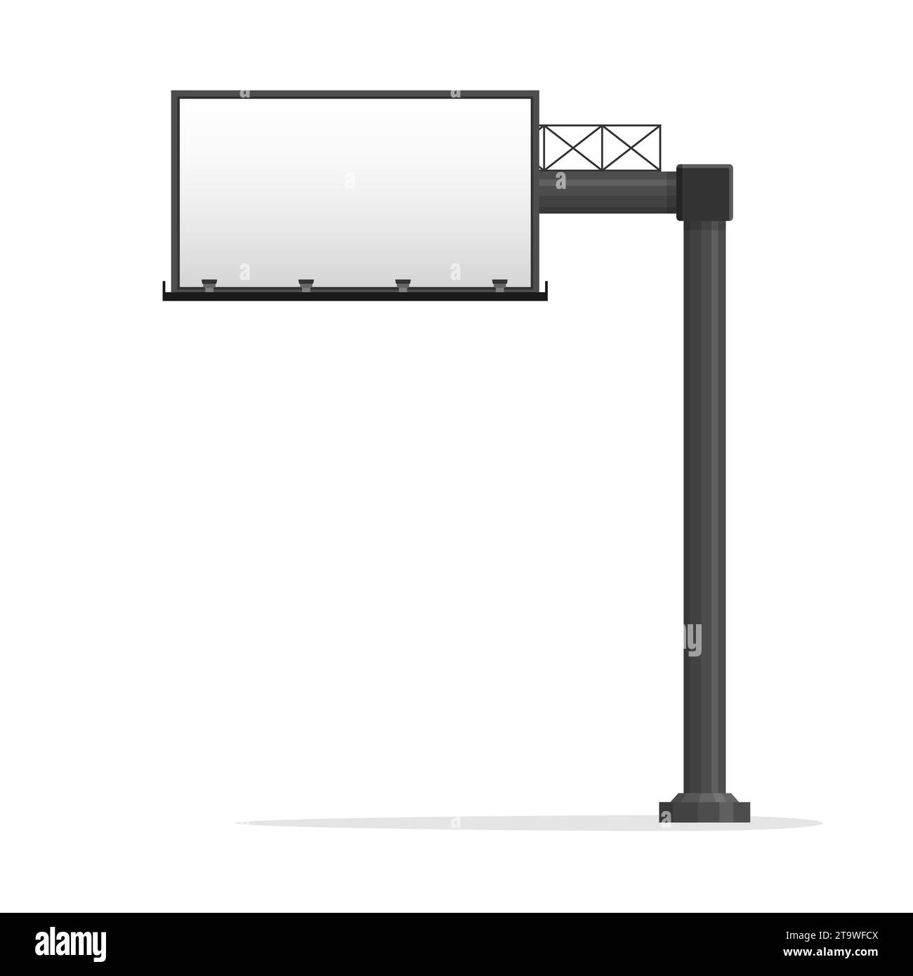 Leere Reklametafeln. Leere Reklametafel isoliert auf weißem Hintergrund. Leeres Banner für den Außenbereich in Großformat für Werbemedien. Außenwerbung Stock Vektor