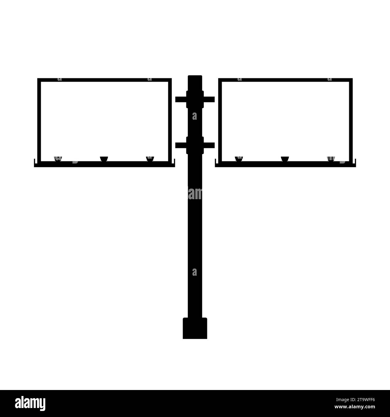 Symbol für leere Reklametafeln. Leere Reklametafel isoliert auf weißem Hintergrund. Leeres Banner für den Außenbereich in Großformat für Werbemedien. Außenwerbung Stock Vektor