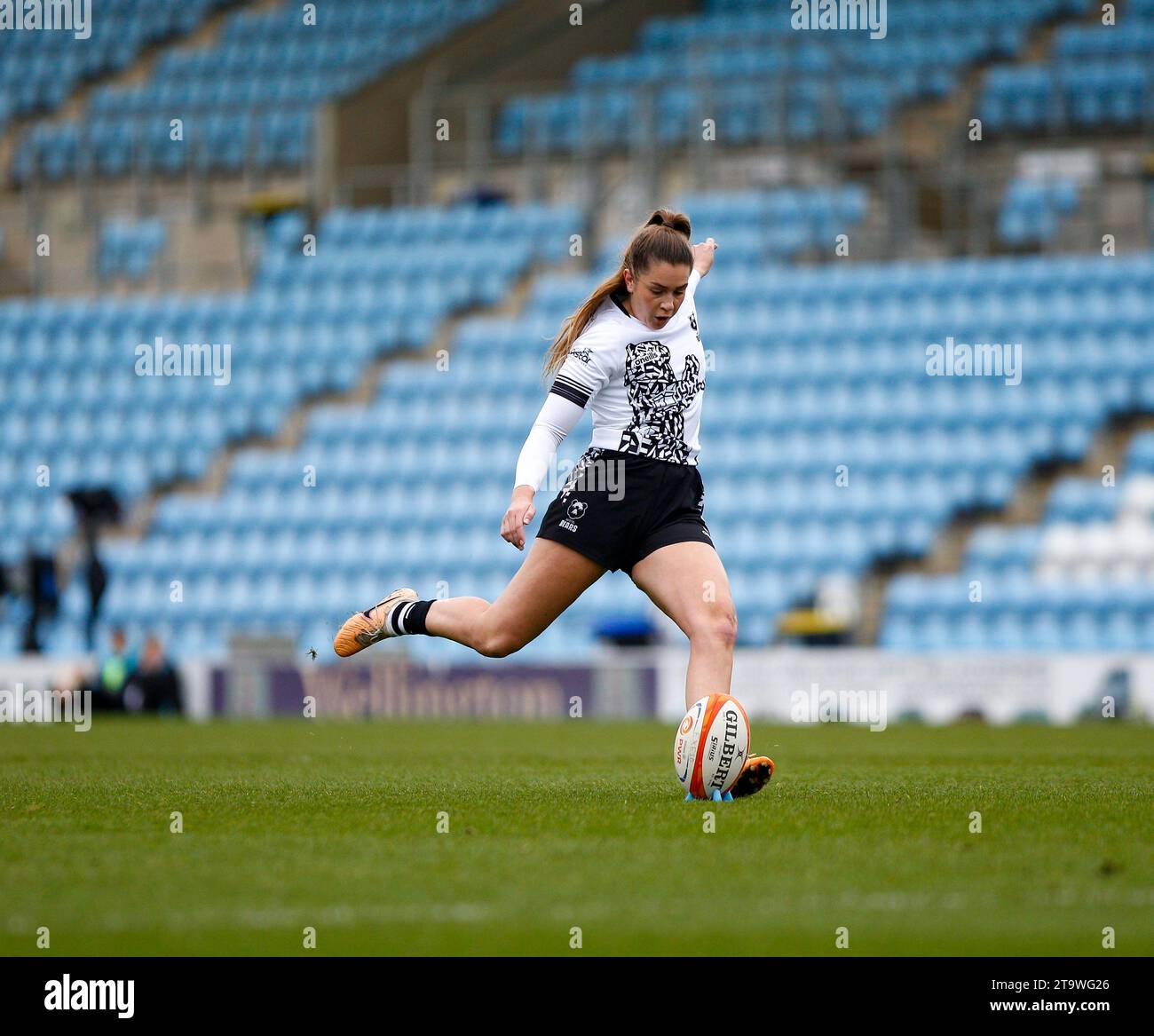 Exeter Chiefs Women V Bristol Bears Women Bristol Bears Holly Aitchison tritt ins Tor. PWR Runde 2 Sandy Park Exeter Sonntag26,November,2023Sand Stockfoto