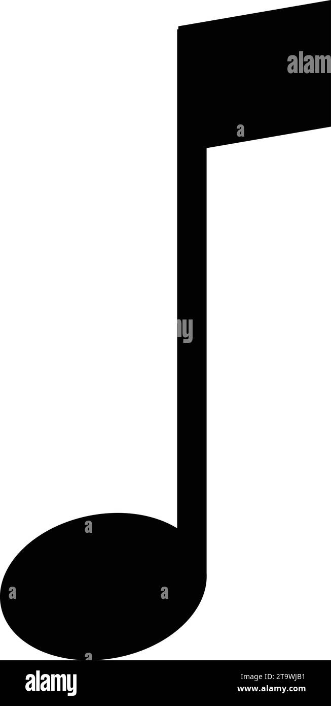 Flaches Symbol für Notennotiz, Symbol für Notenschlüssel. Liedbisse. Tonsignale. Silhouette-Vektor für Musikschlüssel Stock Vektor