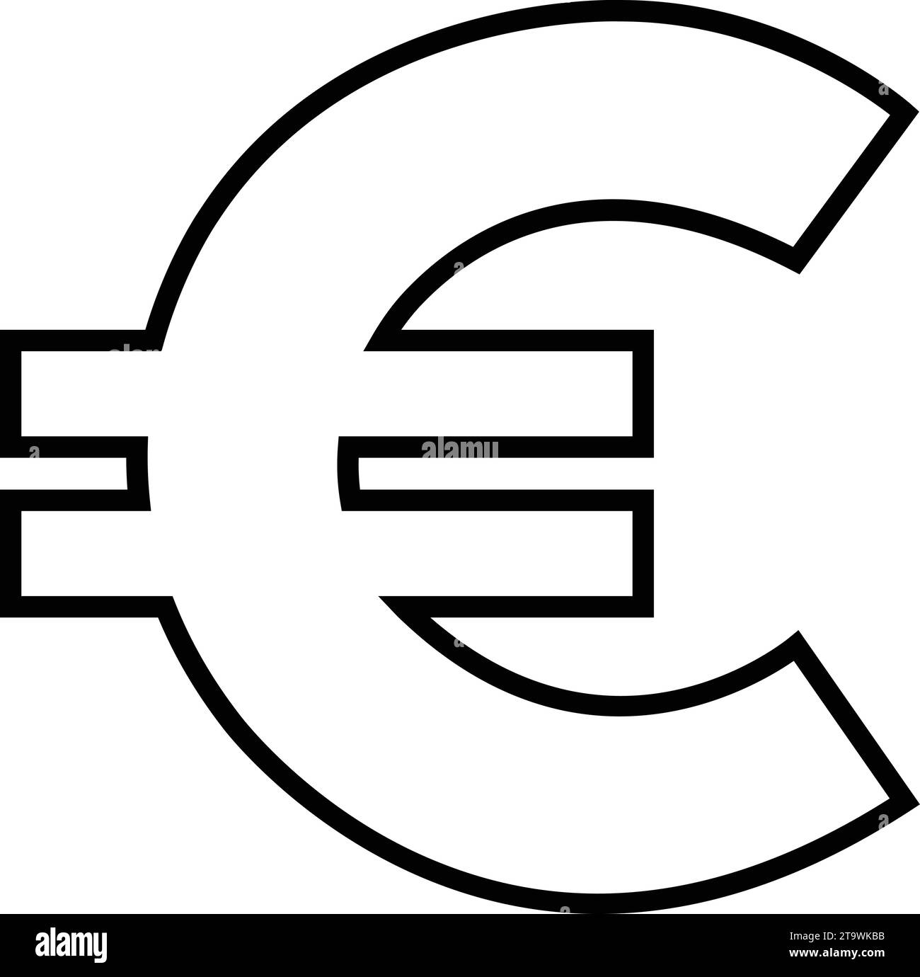 Symbol für das Euro-Währungszeichen. Euro, Europäische Geldlinie Icon Vektor. Währungsumtauschkonzept. Stock Vektor
