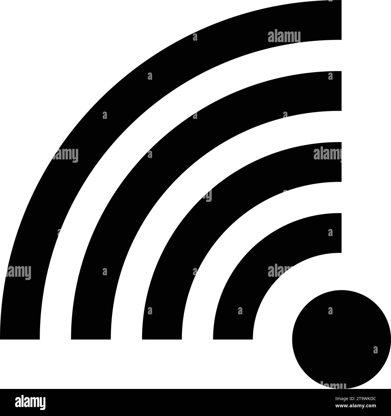 Flaches Symbol für WLAN-WLAN-Internetsignal. Verbindung zum Netzwerk herstellen. Satellitenstange für Mobilfunk, Radio, Computer. Hotpot, Stärke elektronische Welle fr Stock Vektor