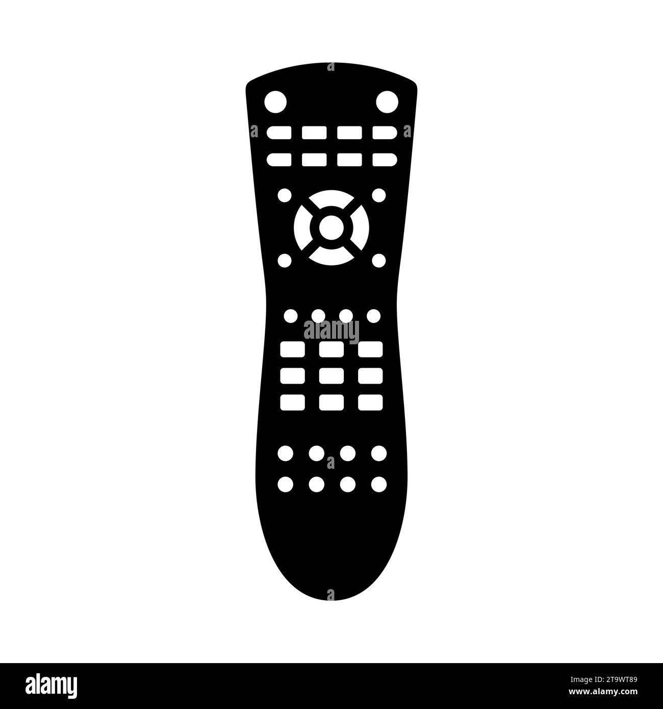 TV-Fernbedienung Symbol Gerät auf weißem Hintergrund isoliert. TV-Technologie, Surf-Ausrüstung mit Knöpfen. Distance Media Keyboard Stock Vektor