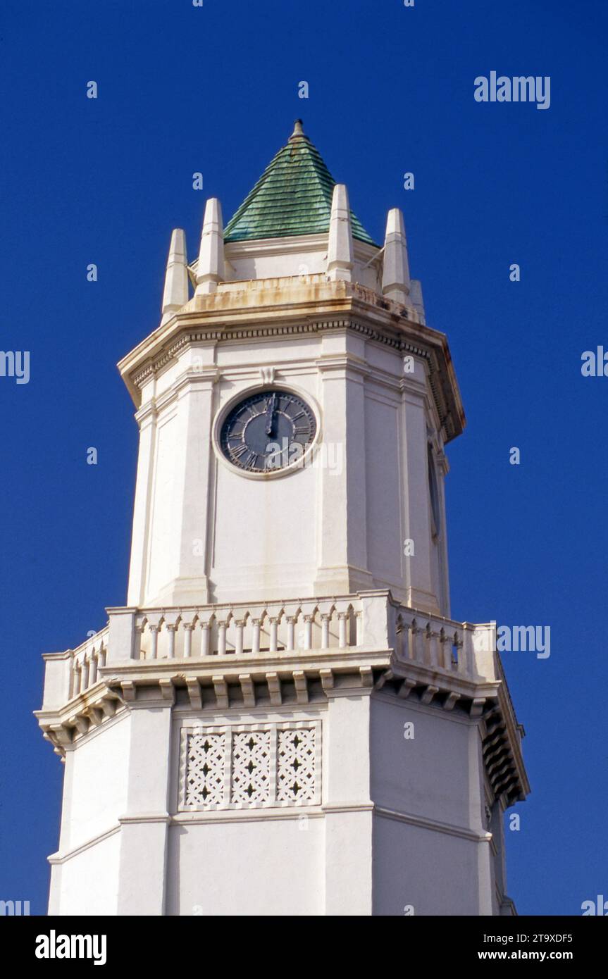 Historischer Uhrenturm in Westwood Village, Los Angeles, Kalifornien, USA Stockfoto