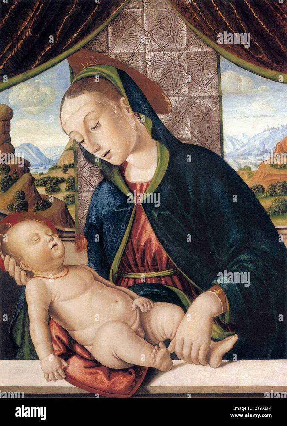 Virgin and Child 1480s von Giovanni Santi Stockfoto