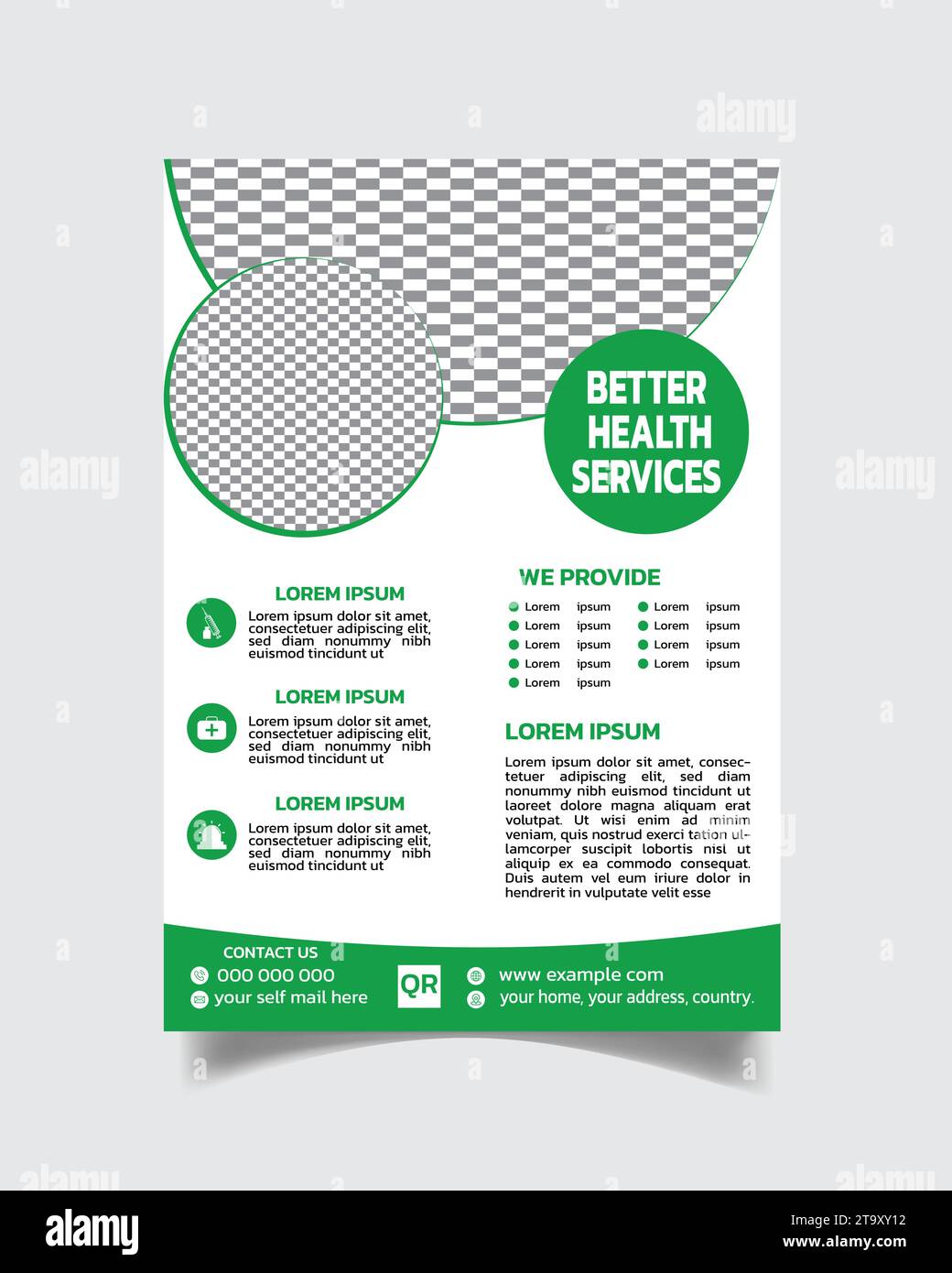 Healthcare Flyer, Healthcare Flyer Vorlage, Corporate Healthcare Cover Design Layout Stock Vektor