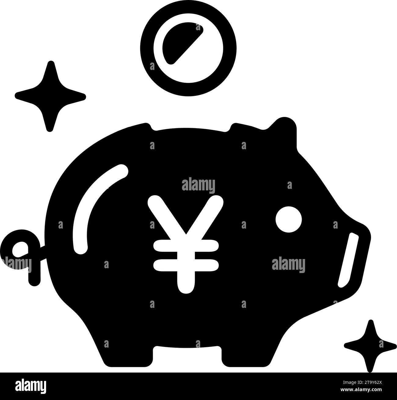 Geld sparen Vektor Icon Illustration ( Japanischer Yen ) Stock Vektor