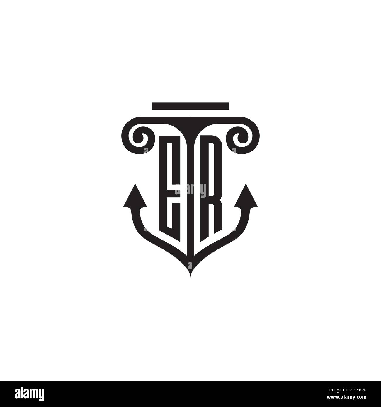 ER-Säule-Ankerkombination Concept Logo in hochwertigem Design Stock Vektor