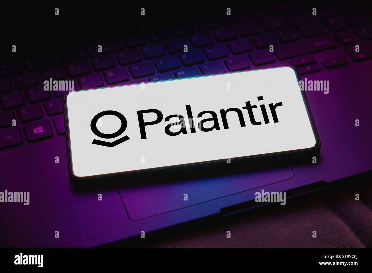 Brasilien. November 2023. In dieser Abbildung wird das Palantir Technologies Logo auf einem Smartphone-Bildschirm angezeigt. Quelle: SOPA Images Limited/Alamy Live News Stockfoto