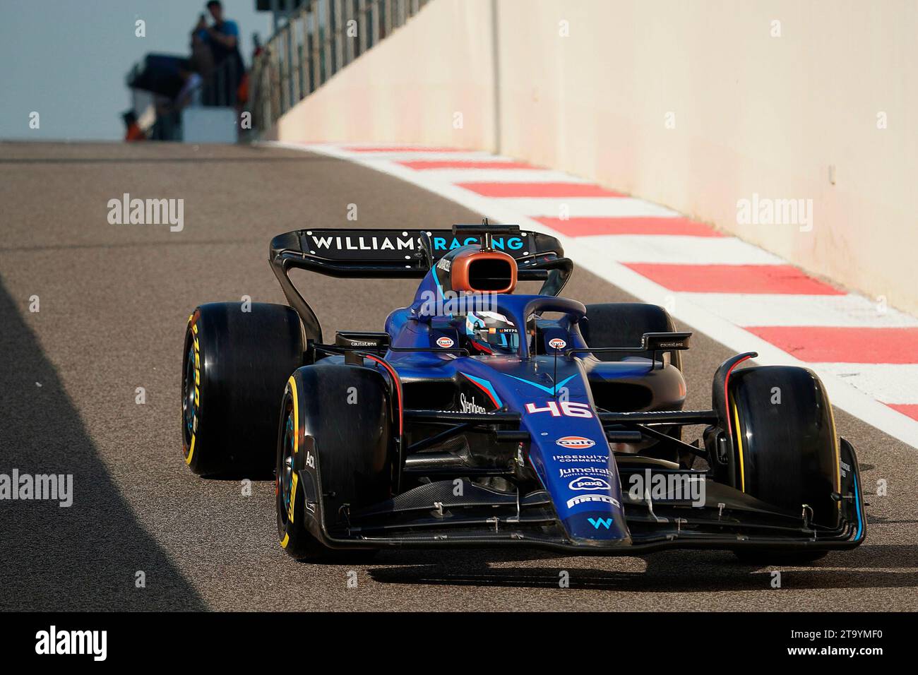 28. November 2023, Yas Marina Circuit, Abu Dhabi, Formel 1 Abu Dhabi Test 2023, im Bild Franco Colapinto (ARG), Williams Racing Stockfoto