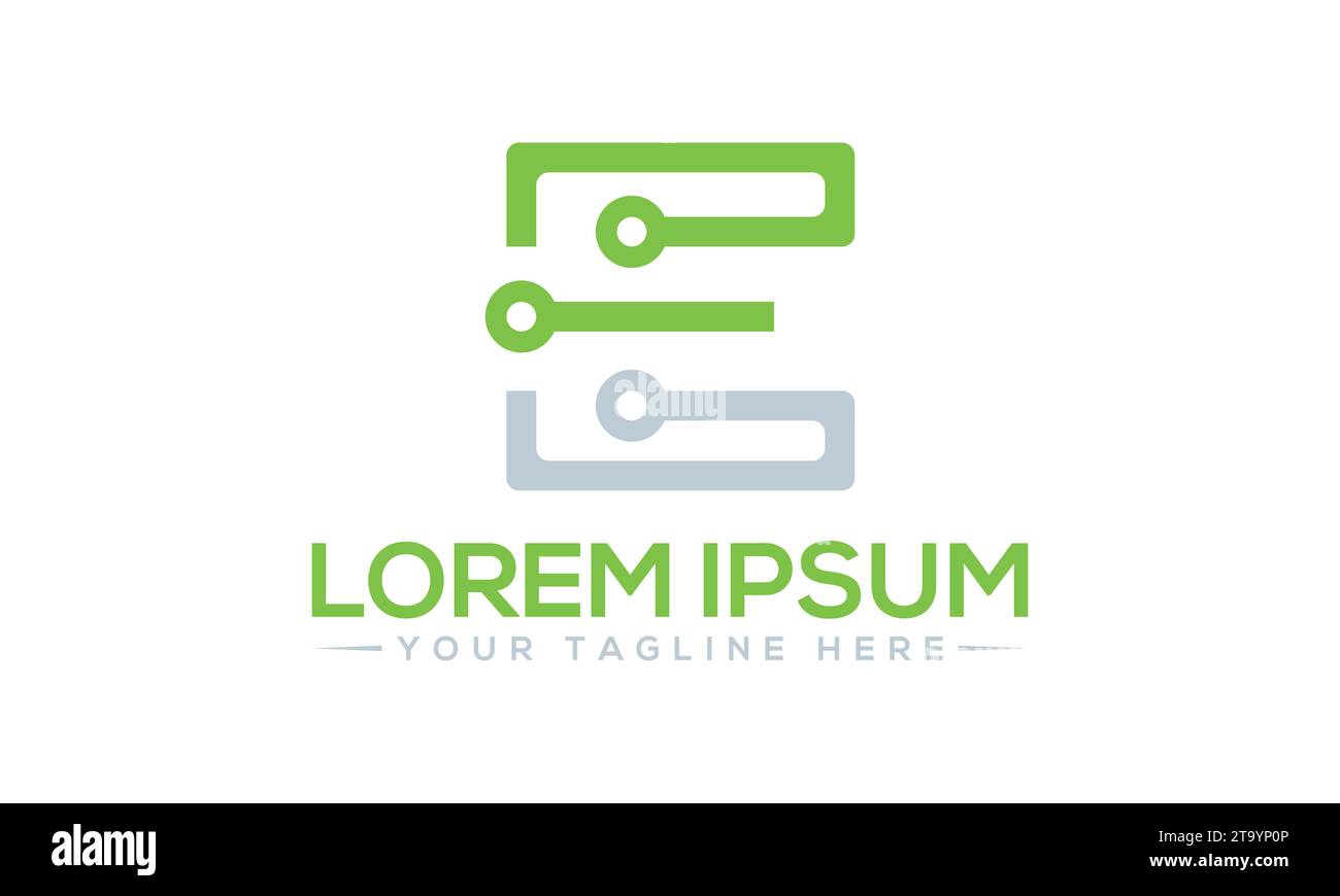 E Logodesign Kreatives und modernes Logodesign Stock Vektor
