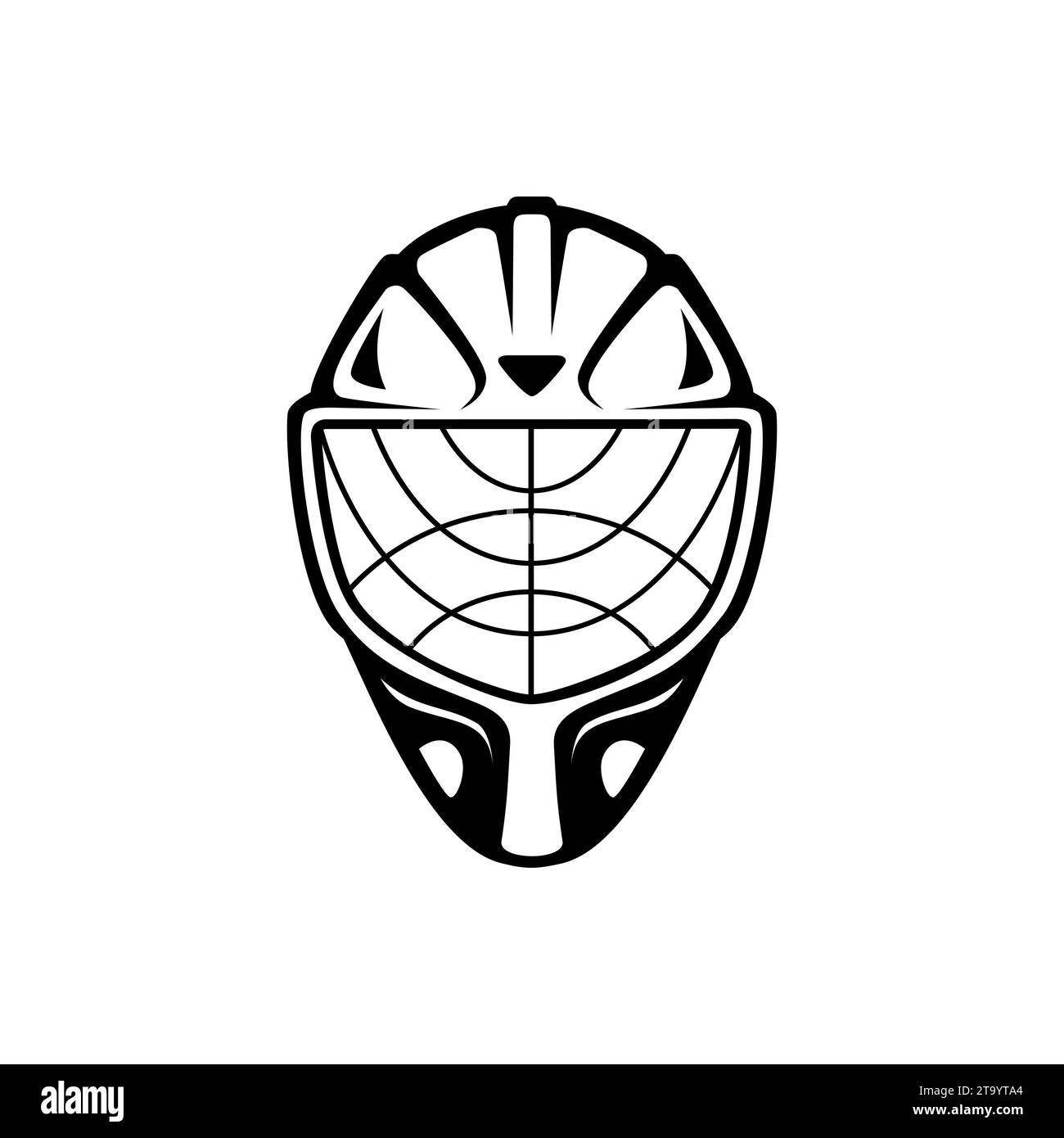 Silhouette des Eishockeymasken-Symbols Stock Vektor