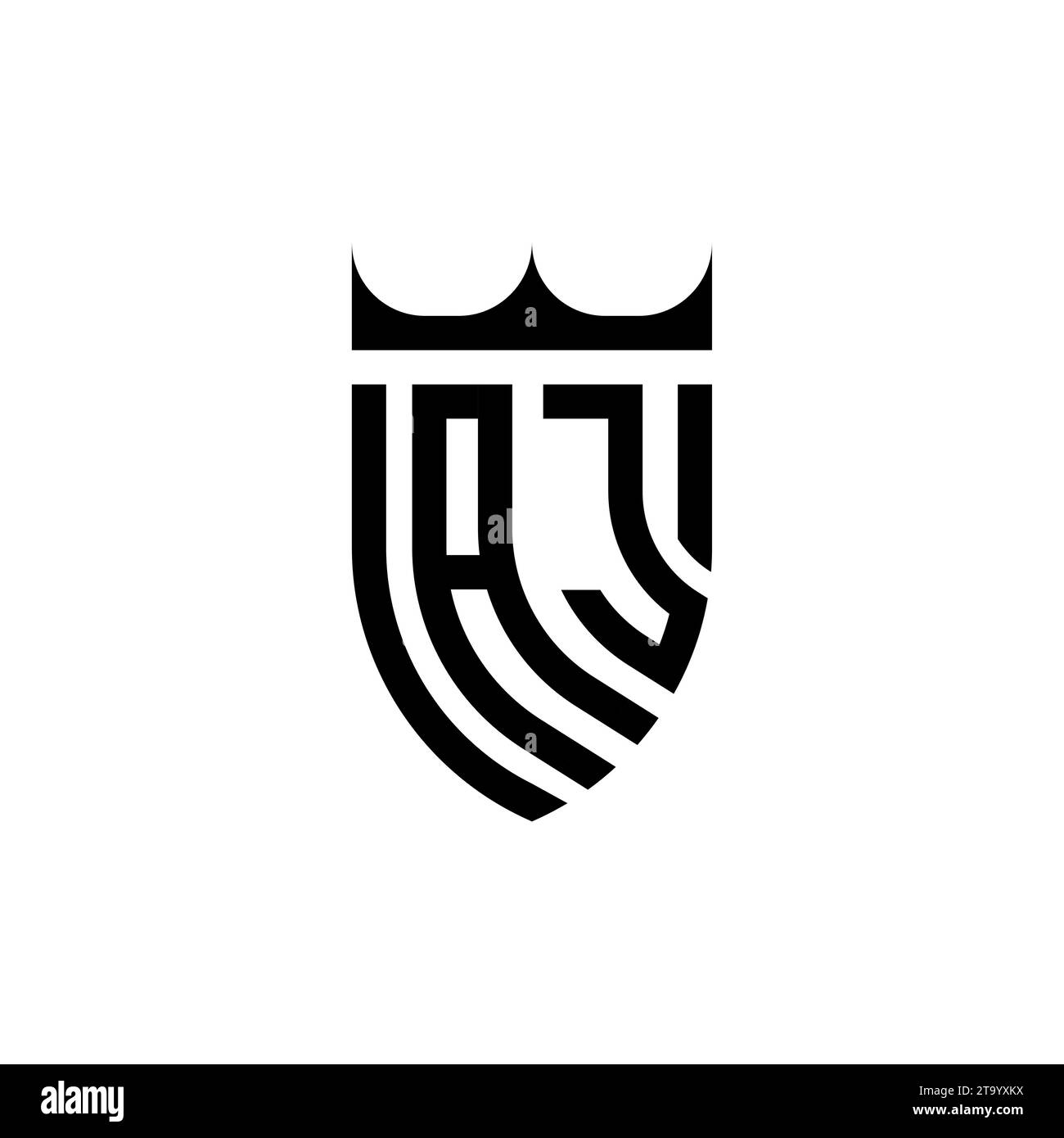 AJ Luxury Initial-Logobuchstaben in hochwertigem, professionellem Design, das gut ausdruckt Stock Vektor