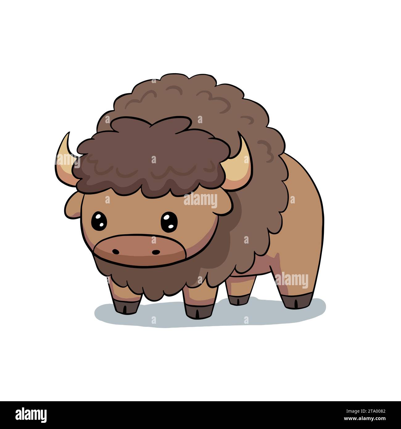 Illustration von Bison-Cartoon-Vektor für Kinder lernen Stock Vektor