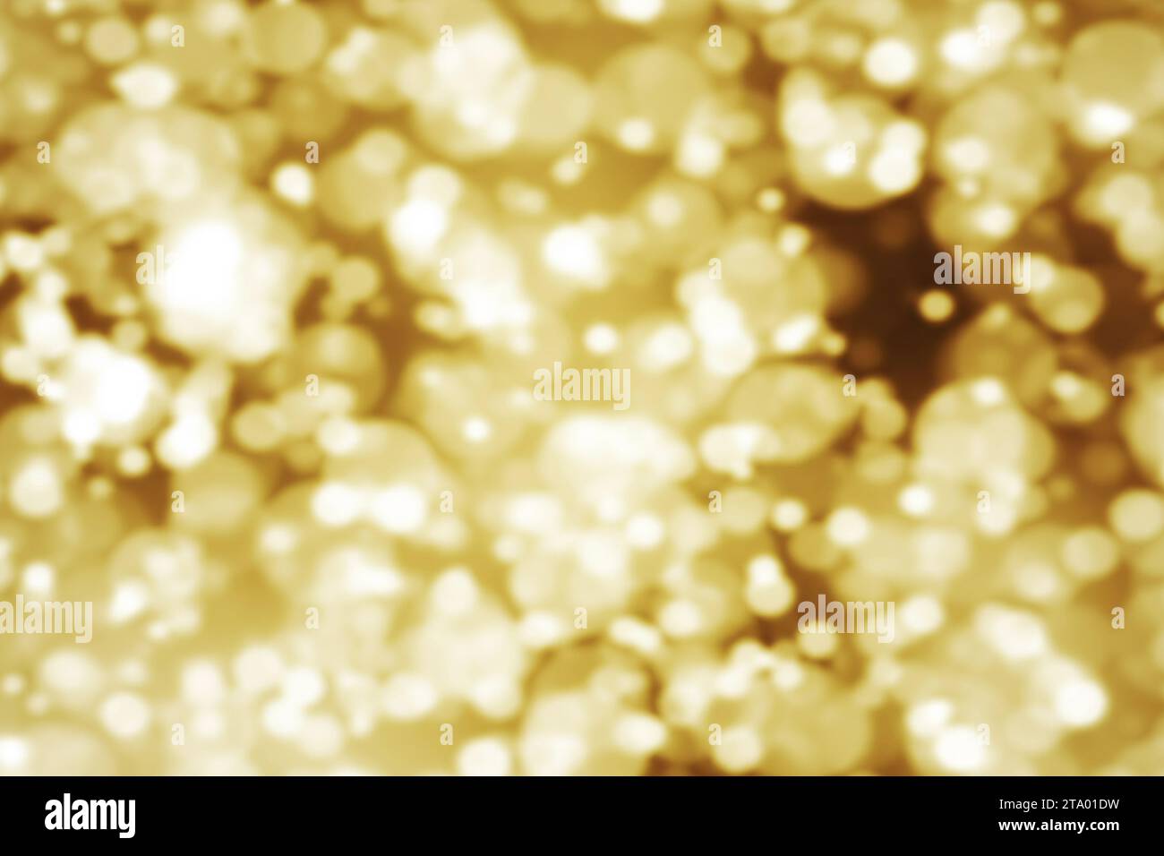 Abstraktes goldenes Glitzerpartikel Bokeh-Glitzereffekt, Ereignis festlicher Feiertag Happy New Year Konzept Stockfoto