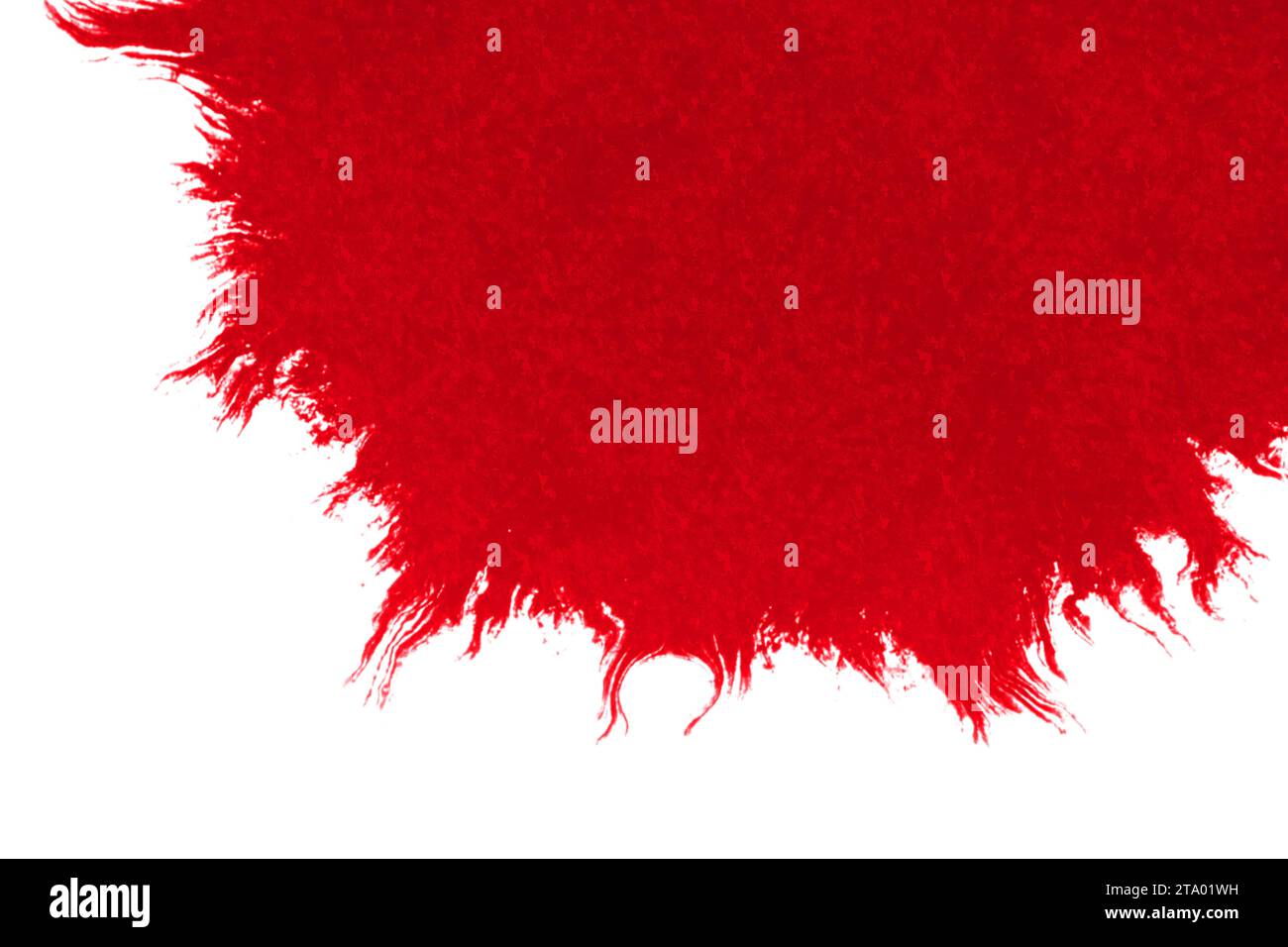 Abstrakte rote Bluttinte Aquarellspritzer Spritzer auf weißem Hintergrund, gefährlichem Horror oder medizinischem Gesundheitskonzept Stockfoto