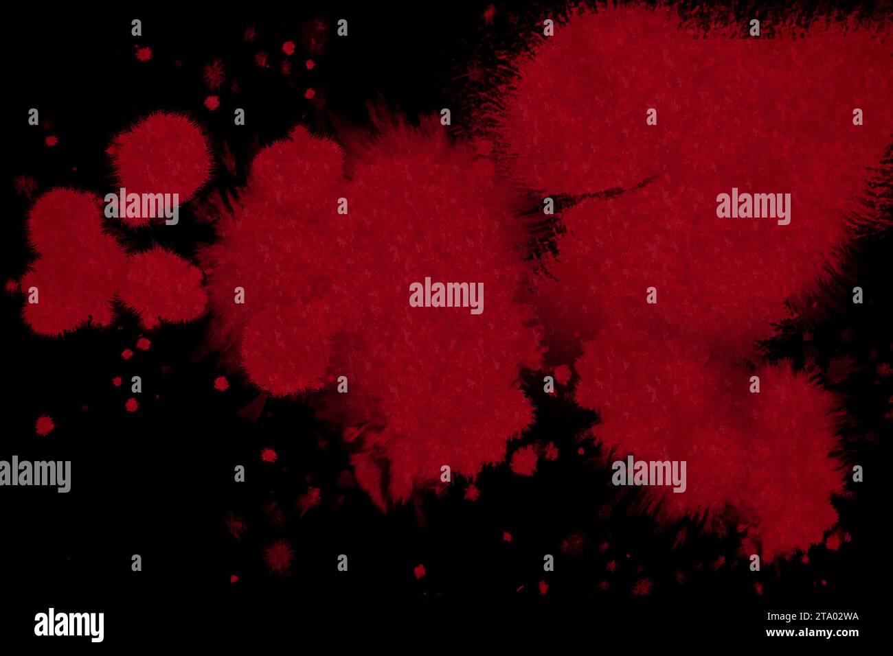 Abstrakte rote Bluttinte auf schwarzem Hintergrund Stockfoto