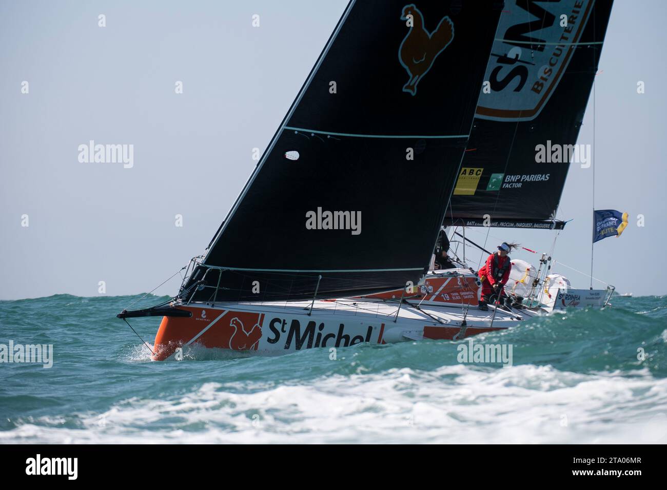 Yann ELIES, Samantha DAVIES (SAINT MICHEL) während des Sardinha Cup, Saint Gilles Croix de Vie, Vendee, Frankreich - Foto Olivier Blanchet / DPPI Stockfoto