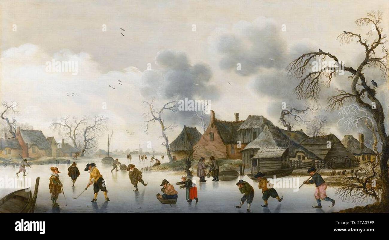 Winterszene um 1633 von Anthonie Verstraelen Stockfoto