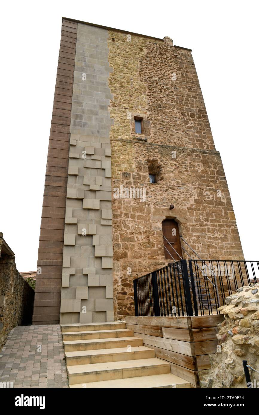 Ágreda, berber-Donjon von La Muela (9. Jahrhundert). Soria, Castilla y León, Spanien. Stockfoto