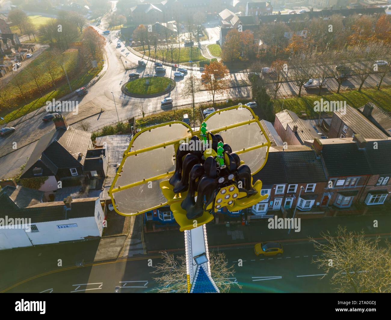 Stoke on Trent, Winter Wonderland Aerial Drone Birdseye View DJI Mini 4 Pro, Top-Qualität Stockfoto