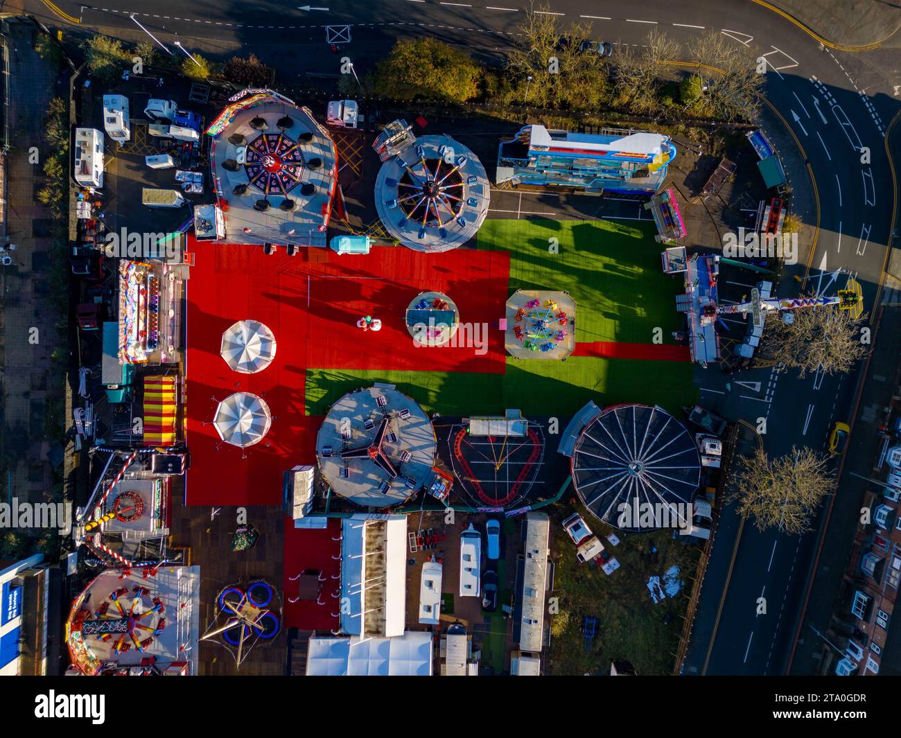 Stoke on Trent, Winter Wonderland Aerial Drone Birdseye View DJI Mini 4 Pro, Top-Qualität Stockfoto