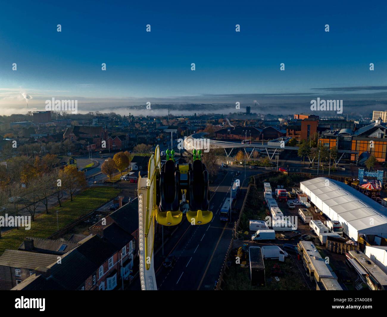 Stoke on Trent, Winter Wonderland Aerial Drone Birdseye View DJI Mini 4 Pro, Top-Qualität Stockfoto