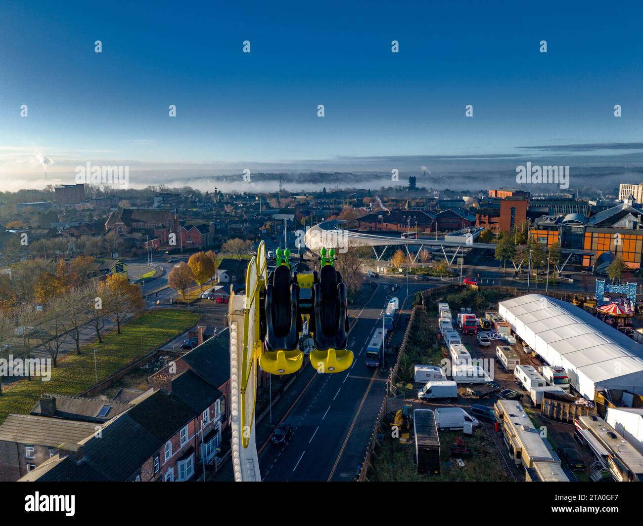 Stoke on Trent, Winter Wonderland Aerial Drone Birdseye View DJI Mini 4 Pro, Top-Qualität Stockfoto