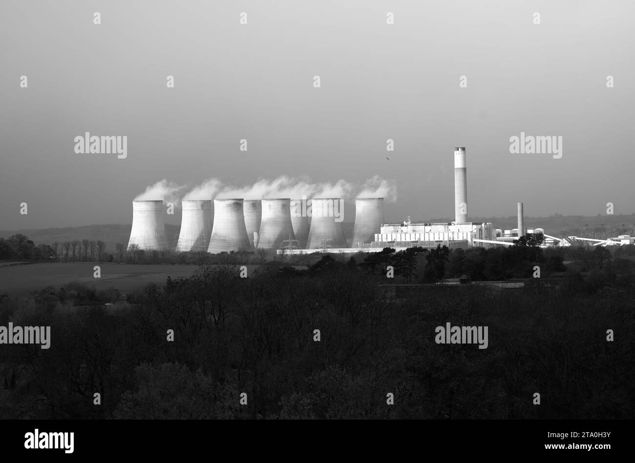 Fernsicht von Ratcliffe auf dem Soar-Kraftwerk in Nottinghamshire, Großbritannien Stockfoto