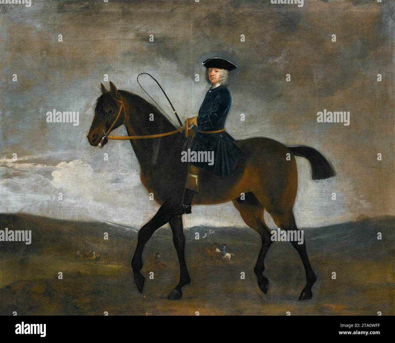 Porträt eines Gentleman auf dem Pferd - von Peter Tillemans Stockfoto