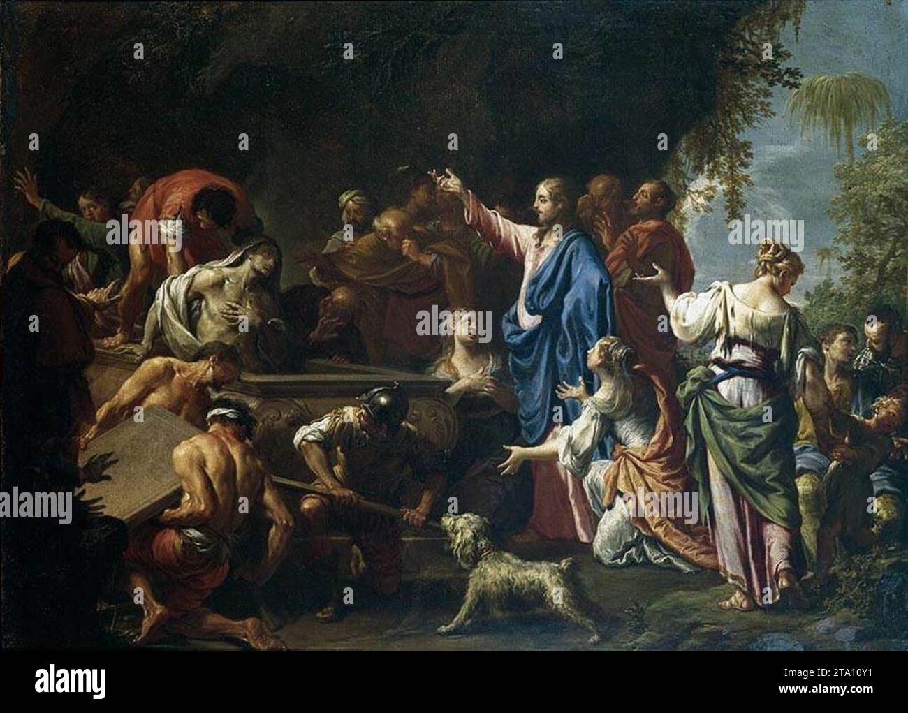 Die Erziehung des Lazarus - von Francesco Trevisani Stockfoto