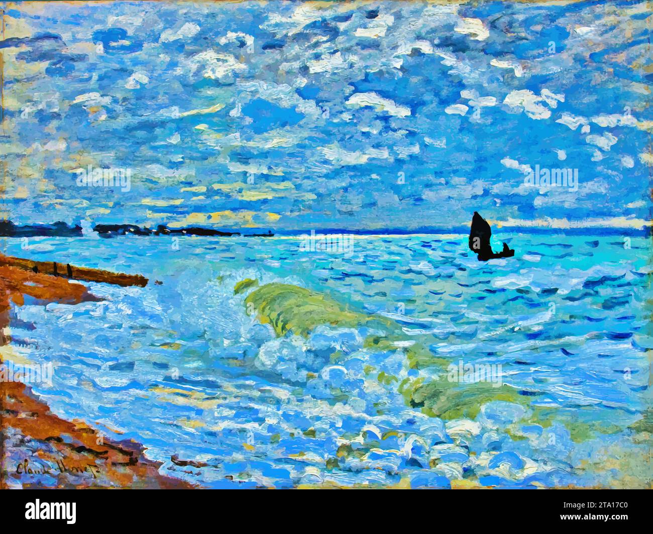 Das Meer in Le Havre, 1868 – Claude Monet Stock Vektor Das Meer in Le Havre, 1868 – Claude Monet Stock Vektor