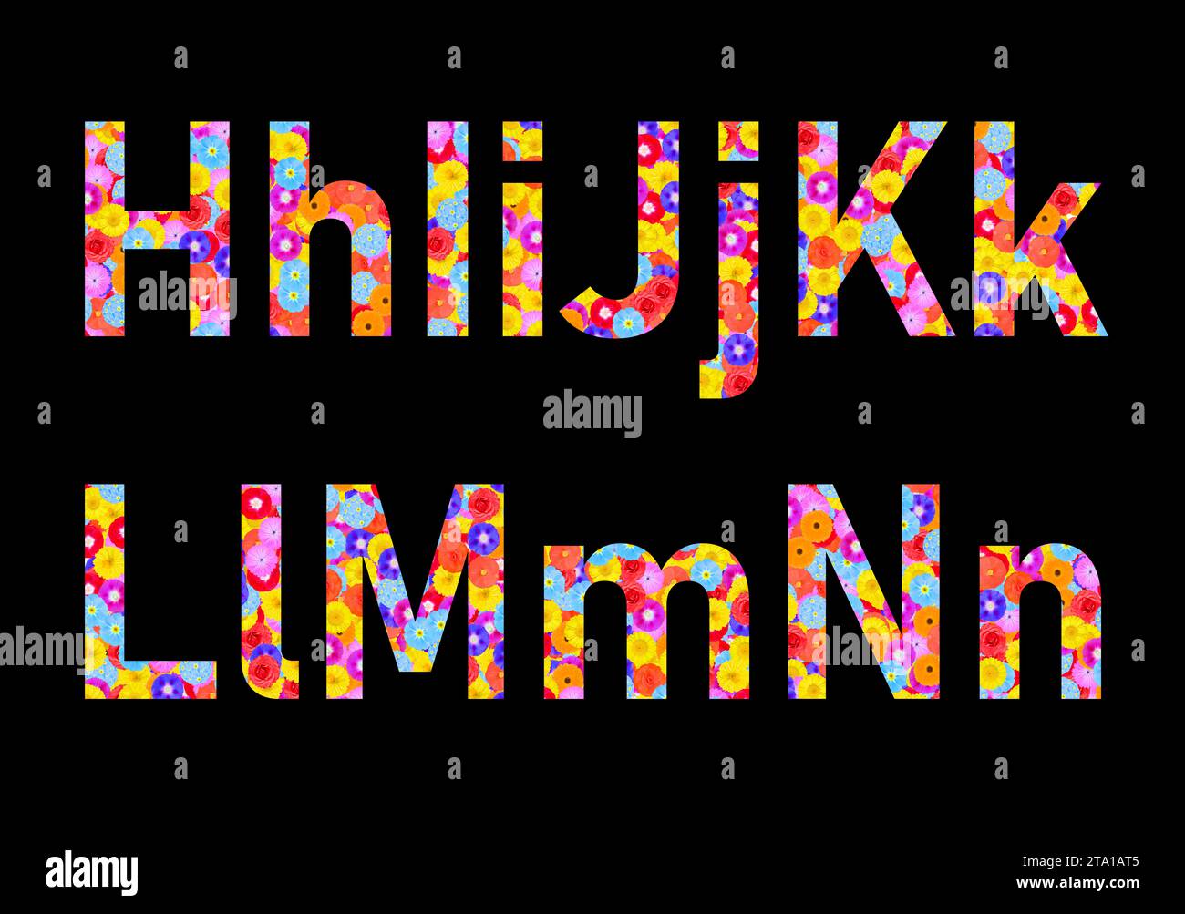 Buchstaben, h,i,j,k,l,m,n, Buchstaben, Alphabet, Freisteller Stockfoto