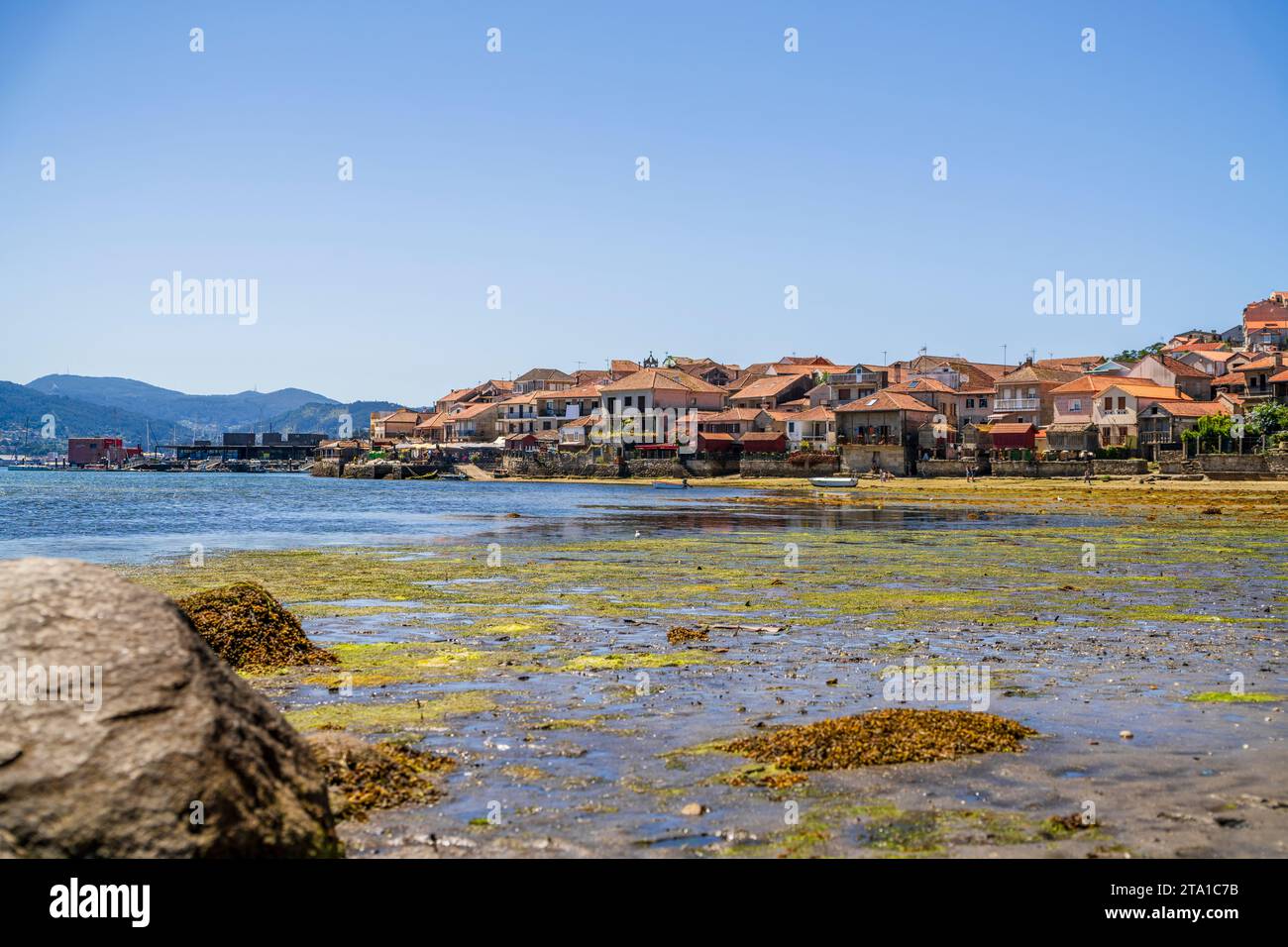 Altstadt am Meer Combarro, Spanien, Galicien Stockfoto