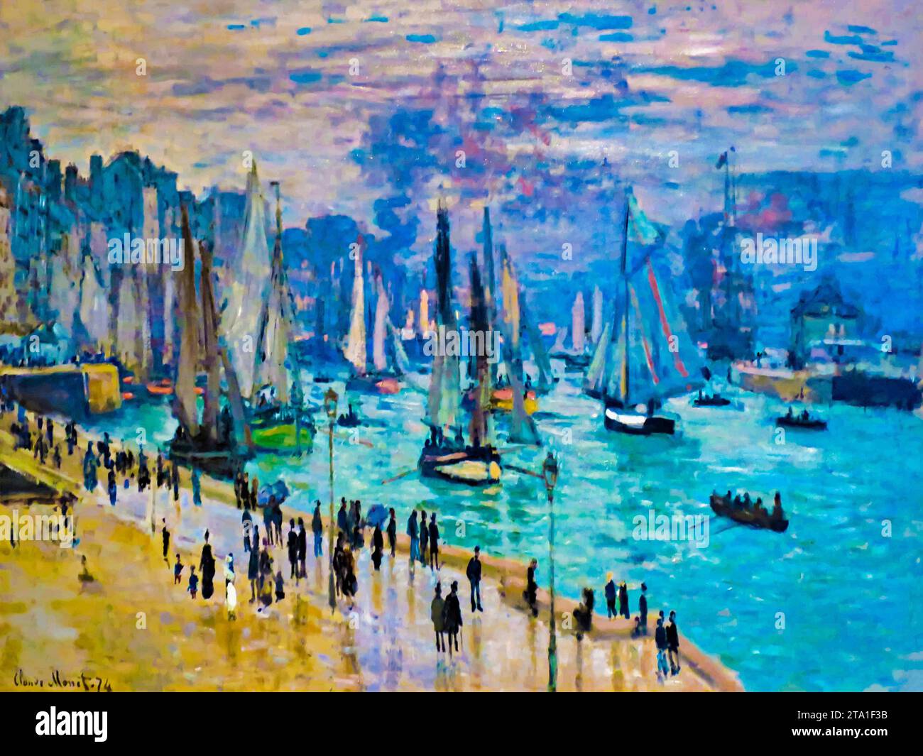 Claude Monet, Fischerboote verlassen den Hafen, Le Havre von dem Künstler Monet, Claude (1840-1926) / Französisch. Stock Vektor